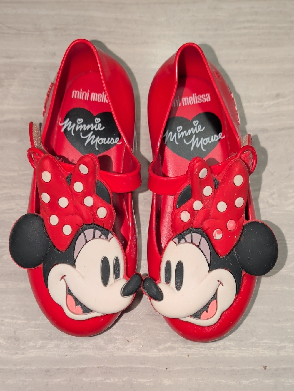Mini Melissa Red Minnie Mouse Mary Jane Shoes Size 11